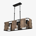Cargar imagen en el visor de la Galería, Black five-light 80 cm warm pendant lamp SKU view