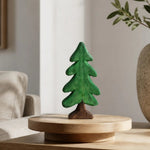 Cargar imagen en el visor de la Galería, Wooden pine tree ornament on a round display stand