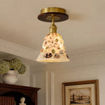 Bild in Gallery-Viewer laden, Shell glass ceiling light in a warm hallway scene