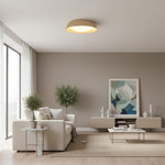 Charger l'image dans la visionneuse de galerie, Lampe de plafond Bambori style Japandi en bambou texturé - Lumière d'accent naturelle pour salon