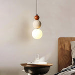 Bild in Gallery-Viewer laden, Elegantes Leuchten Creme Stein Nachttisch Pendelleuchte