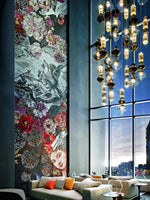 Load image into Gallery viewer, Contemporary Hanging Light - Iron Metal Glass Gold Brown Damp-rated