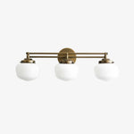 Bild in Gallery-Viewer laden, Opalume Metal Canopy Globe Vanity Sconce — Übergangs-Art-Deco-Wandleuchte