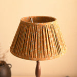 Bild in Gallery-Viewer laden, Gray orange floral pleated fabric shade detail