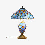 Load image into Gallery viewer, TF Tivanny Art Deco Stained Glass Table Lamp - Vintage Style for Bedroom or Living Room