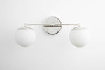 Load image into Gallery viewer, Glorica Glass Modern Wall Sconce – Contemporary 2-Globe Indoor Accent Lamp for Hallway