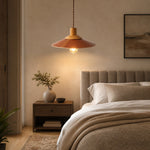 Bild in Gallery-Viewer laden, Brown leather pendant in a warm bedroom