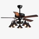 Charger l'image dans la visionneuse de galerie, Style B wood blades five-light ceiling fan