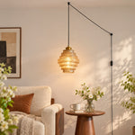 Bild in Gallery-Viewer laden, Ridged Glass Plug-In Pendant Light