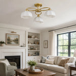 Load image into Gallery viewer, 3-light ceiling fixture in a bright living room