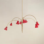 Cargar imagen en el visor de la Galería, Lámpara de araña de cristal floral Bellina – Elegante lámpara colgante de cristal con forma de flor para comedores y salas de estar