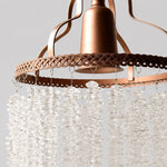 Cargar imagen en el visor de la Galería, Close view of the woven metal rim and crystal strand attachments