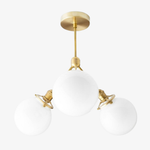 Load image into Gallery viewer, Glorica Glass Opal Globe Semi-Flush Ceiling Light – Modern Mid-Century Dining Room Fixture