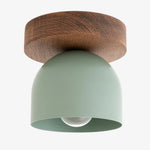 Load image into Gallery viewer, Metio Dome Scandinavian Oak Flush Mount Ceiling Light – Modern Minimalist Design for Living Room & Bedroom