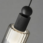 Cargar imagen en el visor de la Galería, Copper black ribbed glass pendant close detail