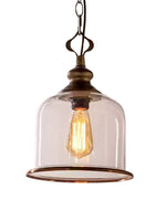 Load image into Gallery viewer, American Vintage Aged Clear Bell Glass Pendant Light