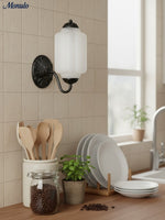 Load image into Gallery viewer, Vintage Milk Glass Sconce Bedside Hallway Eloise Wall Sconce