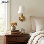 Cargar imagen en el visor de la Galería, Aplique de pared Rowan con pantalla cilíndrica – Aplique de tela para una iluminación acogedora de estilo rústico