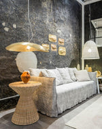 Load image into Gallery viewer, Hammered Brass Suspension Light