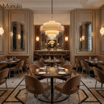 Cargar imagen en el visor de la Galería, Lámpara colgante Koloro con pantalla de vidrio coloreado: moderna lámpara de suspensión ajustable para interiores.