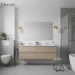 Cargar imagen en el visor de la Galería, Aplique de pared Tierlux de cristal transparente – Diseño arquitectónico Art Déco para baño y pasillo