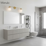 Cargar imagen en el visor de la Galería, Aplique de pared Tierlux de cristal transparente – Diseño arquitectónico Art Déco para baño y pasillo