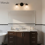 Cargar imagen en el visor de la Galería, Aplique de pared Tierlux de cristal transparente – Diseño arquitectónico Art Déco para baño y pasillo