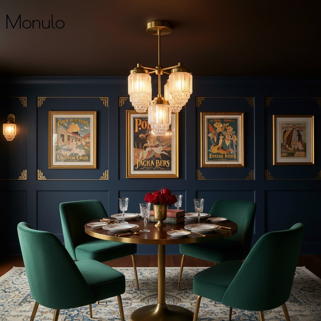 Tierlux Glas Moderner Art Deco Mehrarmiger Glas Kronleuchter – Premium Deckenleuchte für Wohnzimmer oder Essbereich