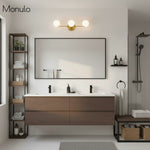 Load image into Gallery viewer, Glorica Glass Sleek Globe Vanity Light – Modern Industrial Three-Bulb Wall Sconce for Bathroom & Hallway