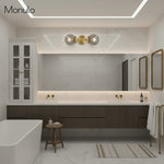 Cargar imagen en el visor de la Galería, Lámpara de tocador de baño moderna de estilo industrial Lumio Globe de cristal transparente