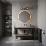 Cargar imagen en el visor de la Galería, Lámpara de tocador de baño moderna de estilo industrial Lumio Globe de cristal transparente