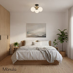 Load image into Gallery viewer, Glorica Glass Mid-Century Modern Globe Ceiling Light – Elegant Metal Semi-Flush Mount Lamp for Dining Rooms and Living Spaces