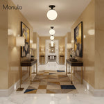 Load image into Gallery viewer, Glorica Opal Glass Semi-Flush Ceiling Light – Mid-Century Modern Fixture for Living Room