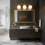 Load image into Gallery viewer, Glorica Glass Modern 3-Light Globe Vanity Wall Light for Bathroom