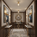 Load image into Gallery viewer, Glorica Glass Clear Globe Semi-Flush Ceiling Light – Modern Industrial Style for Living Room & Dining