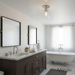 Load image into Gallery viewer, Glorica Glass Clear Globe Semi-Flush Ceiling Light – Modern Industrial Style for Living Room & Dining