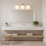 Load image into Gallery viewer, Glorica Glass Modern 3-Light Globe Vanity Wall Light for Bathroom