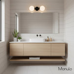 Cargar imagen en el visor de la Galería, Aplique de pared para baño de estilo moderno de mediados de siglo Lumio Globe Opal Glass