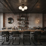 Load image into Gallery viewer, Glorica Glass Mid-Century Modern Globe Ceiling Light – Elegant Metal Semi-Flush Mount Lamp for Dining Rooms and Living Spaces