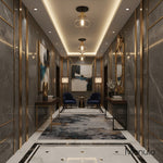 Load image into Gallery viewer, Glorica Glass Clear Globe Semi-Flush Ceiling Light – Modern Industrial Style for Living Room & Dining