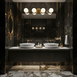 Load image into Gallery viewer, Glorica Glass Minimalist Metal Bar Vanity Light – Globe Wall Lamp for Dressing Room & Bathroom