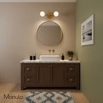 Load image into Gallery viewer, Glorica Glass Minimalist Metal Arm Globe Wall Sconce – Mid-Century Vanity Lighting for Mirror & Hallway