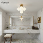 Load image into Gallery viewer, Glorica Glass Elegant Flush Mount Light Fixture - White Globe Design for Contemporary Interiors