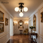 Load image into Gallery viewer, Glorica Glass Elegant Flush Mount Light Fixture - White Globe Design for Contemporary Interiors