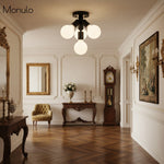 Load image into Gallery viewer, Glorica Glass Elegant Flush Mount Light Fixture - White Globe Design for Contemporary Interiors