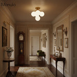 Load image into Gallery viewer, Glorica Glass Elegant Flush Mount Light Fixture - White Globe Design for Contemporary Interiors