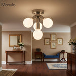 Load image into Gallery viewer, Glorica Glass Elegant Flush Mount Light Fixture - White Globe Design for Contemporary Interiors