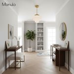 Load image into Gallery viewer, Geotower Glass Art Deco Opal Glass Pendant Light – Elegant Metal Ceiling Mount for Dining Rooms and Living Spaces