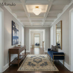 Load image into Gallery viewer, Geotower Glass Opal Art Deco Ceiling Lamp – Elegant Glass Metal Style Modern Ceiling Light for Living Room