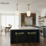 Load image into Gallery viewer, Geotower Glass Large Opal-Glass Skyscraper Pendant – Architectural Art Deco Hanging Light for Dining Room